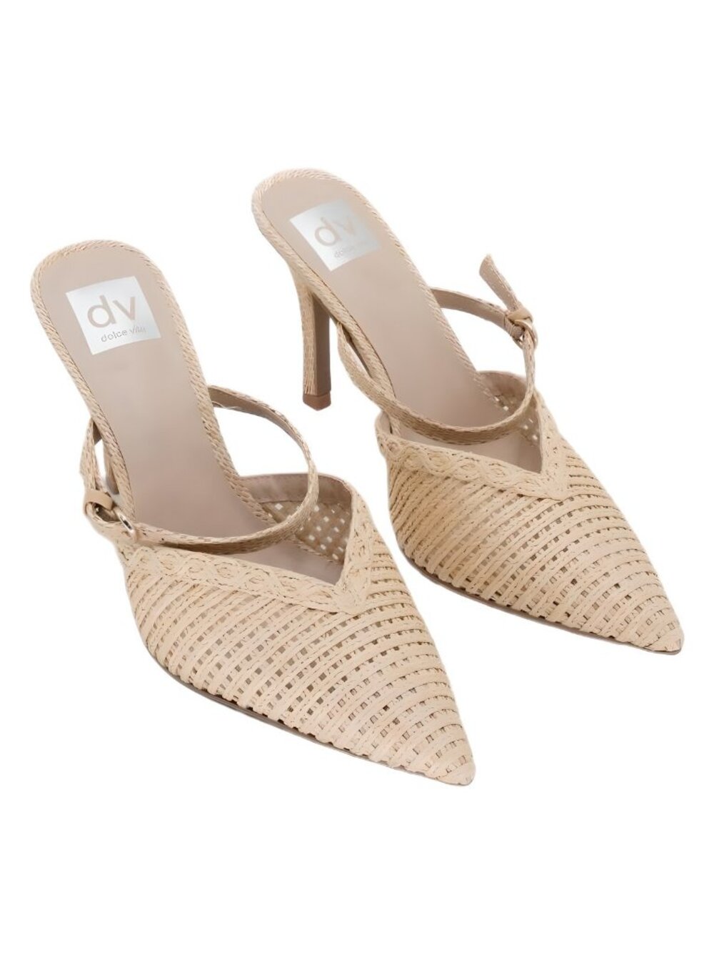 DV Dolce Vita Womens Geanie Woven Raffia Pointed Toe Pumps 2.5" Heel Sz 9M